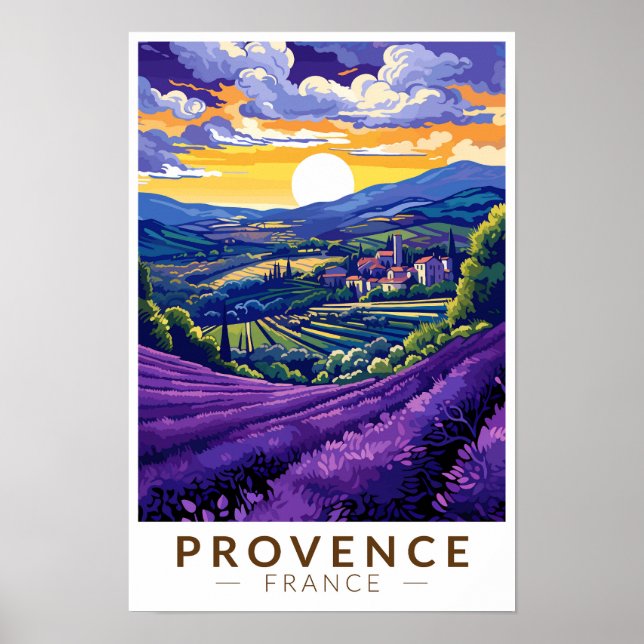 Provence Frankrike Lavendel Resa Konst Vintage Poster (Framsidan)