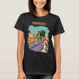 Provence Frankrike Lavendel Retro Resa T-Shirt