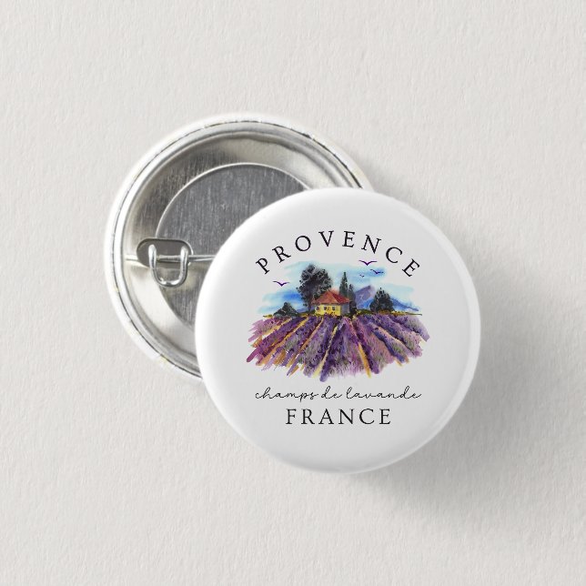 Provence Frankrike – Lavendelfält Knapp (Framsida & baksida)
