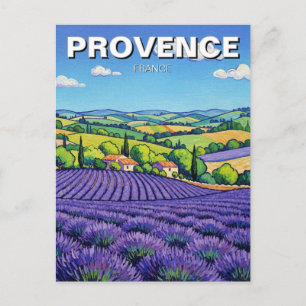 Provence Frankrike Lavendelfält Resa Vykort