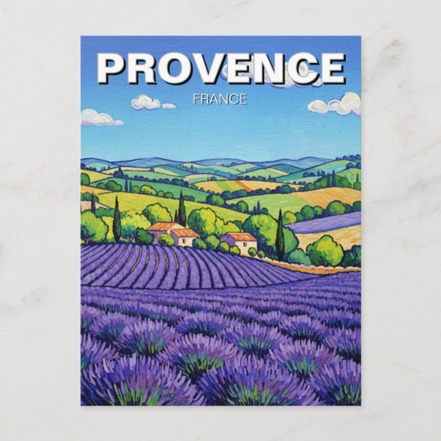 Provence Frankrike Lavendelfält Resa Vykort (Framsida)
