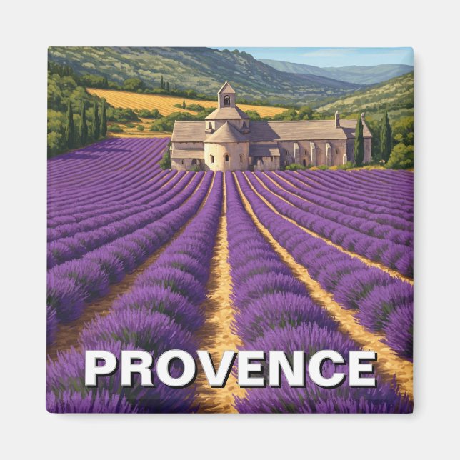 Provence Frankrike Lavender Fält Abbaye de Sénanqu Magnet (Framsidan)