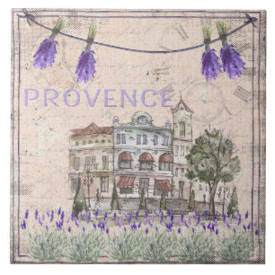 Provence Frankrike Lavender Flower Summer Kärlek Kakelplatta
