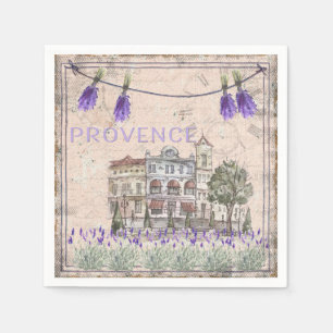 Provence Frankrike Lavender Flower Summer Kärlek Pappersservett