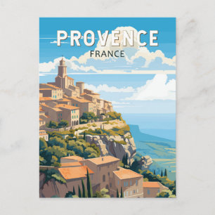 Provence Frankrike Travel Art Vintage Vykort