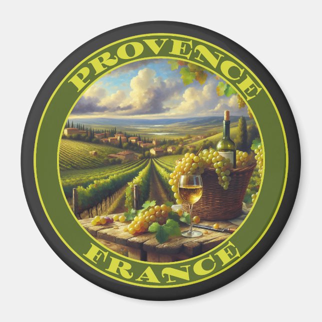 Provence Frankrike Vin Land Magnet (Framsidan)