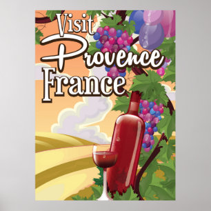 Provence Frankrike Vineyeard-reseaffisch Poster