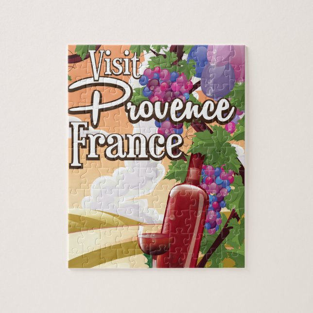 Provence Frankrike vingård resa affisch Pussel (Vertikal)