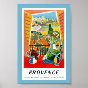 Provence Frankrike Vintage Resoraffisch Återställd Poster