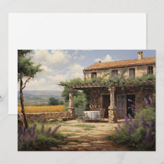 Provence French Country Château Art Flat Card Julkort
