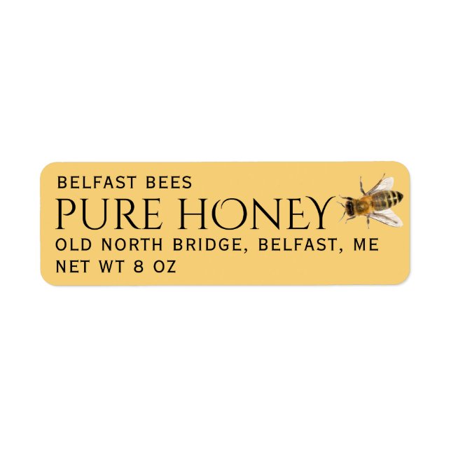 Provence Gult Returadress Honung Label Bee Etikett (Framsidan)