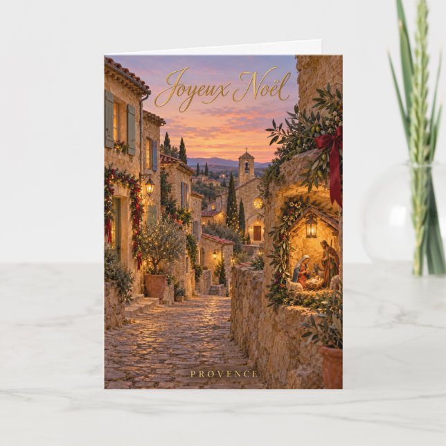 Provence julkrubba helgkort (Framsida)