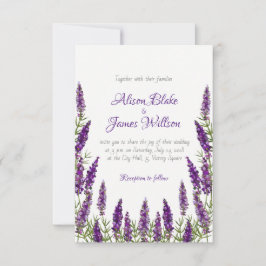 Provence lavander violet bröllopsinbjudan inbjudningar
