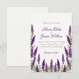 Provence lavander violet bröllopsinbjudan inbjudningar