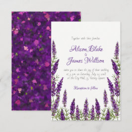 Provence lavander violet bröllopsinbjudan inbjudningar