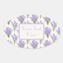 Provence Lavender Bunches Ovalt Klistermärke