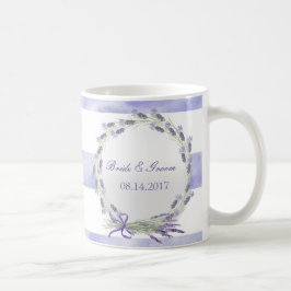 Provence Lavender Lila Flower Blommigt Bröllop Kaffemugg