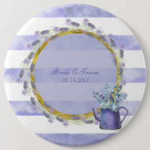 Provence Lavender Lila Flower Blommigt Bröllop Knapp