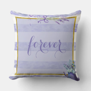 Provence Lavender Lila Flower Bröllop Forever Kudde