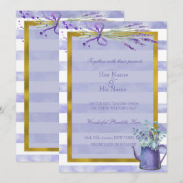 Provence Lavender Lila Flower Bröllop Inbjudningar