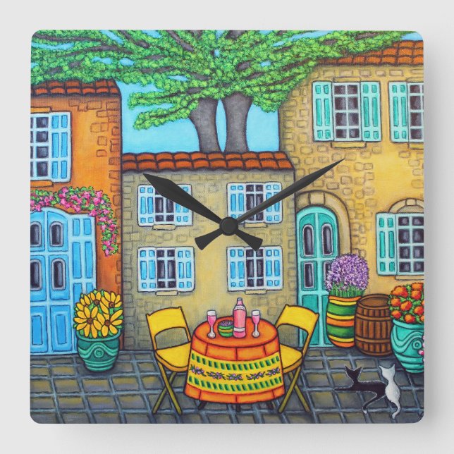 Provence Memories Wall Clock av Lisa Lorenz Fyrkantig Klocka (Framsida)