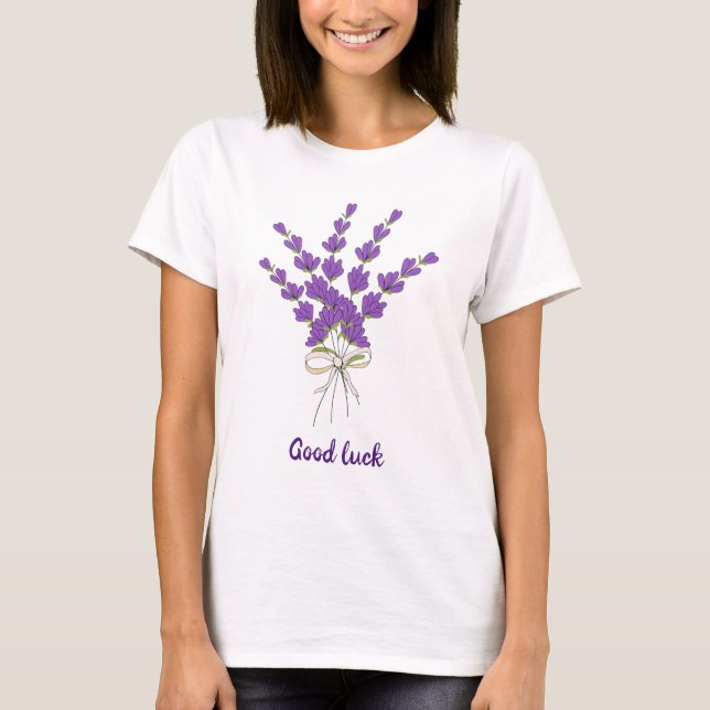 Provence Mood lavender blommor T Shirt (Framsida)