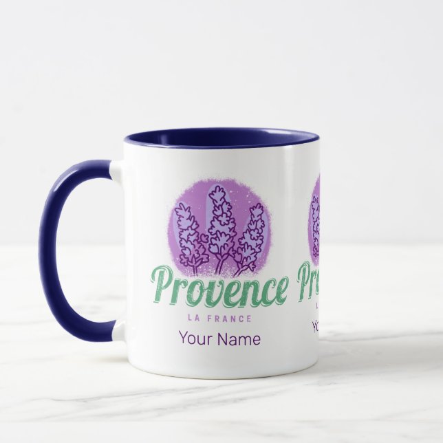 Provence Retro Lavender Fransk Riviera Frankrike Mugg (Vänster)