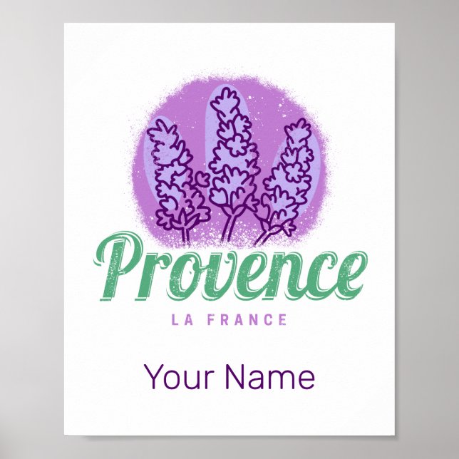 Provence Retro Lavender Fransk Riviera Frankrike Poster (Framsidan)