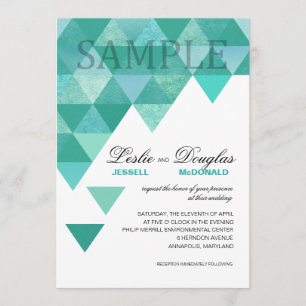 PROVER namnteckning matta Geometric Triangles-teal Inbjudningar