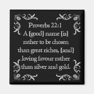 Proverb 22:1 - magnet