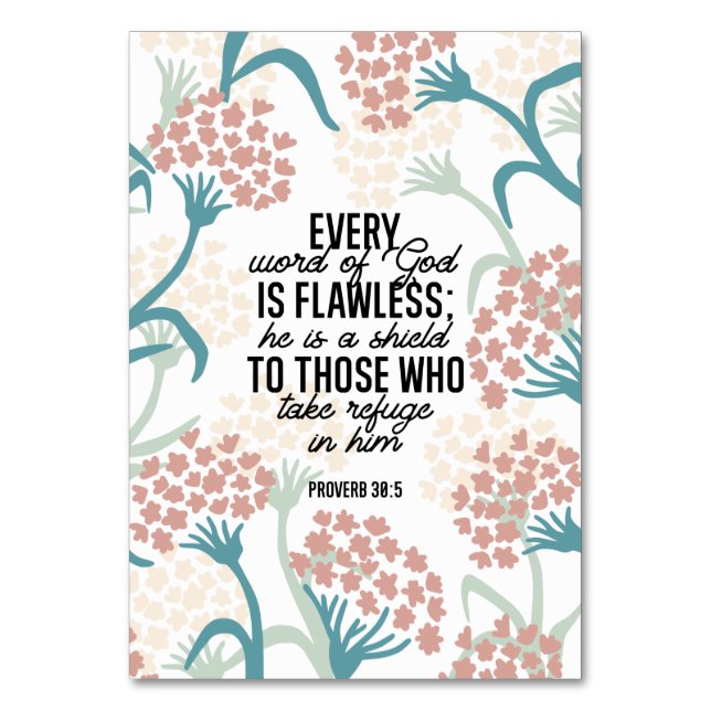 Proverb 30:5 Bible Verse Bord-kort Bordsnummer (Framsidan)
