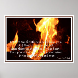 Proverb 3:3-4 Kärlek och faithness Poster