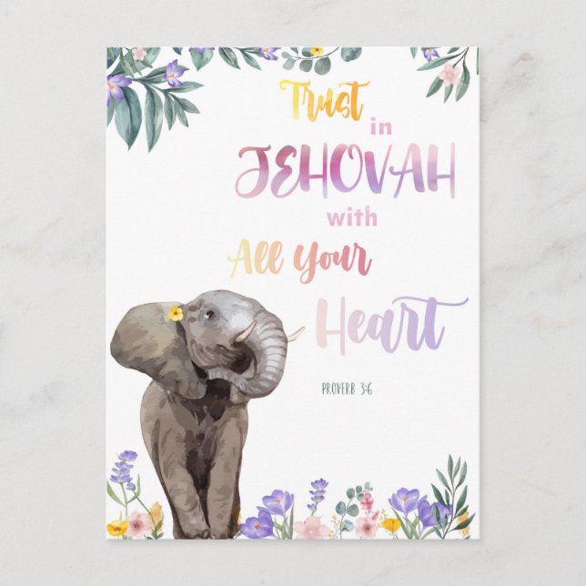 Proverb 3:6 Lita på Jehovah med hela ditt hjärta Vykort (Framsida)