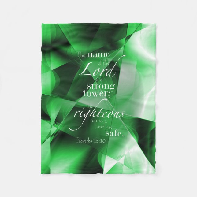 Proverbs18:10 Fleecefilt (Framsidan)