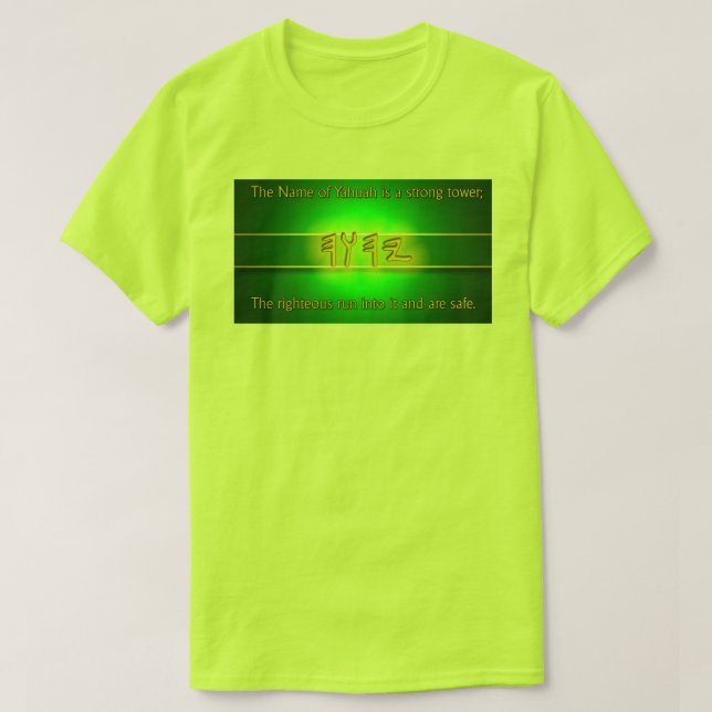 Proverbs18:10skjorta Tee (Design framsida)