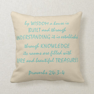Proverbs24:3 - dekorativ kudde 16" för polyester 4