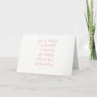 Proverbs31:25 Notecard; tom insida Kort