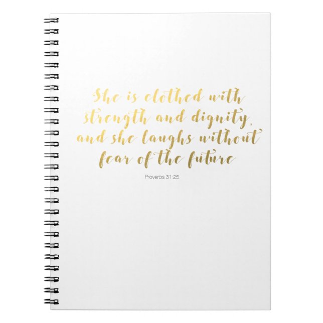Proverbs31:25anteckningsbok - den guld- fauxen anteckningsbok (Framsidan)