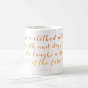 Proverbs31:25mugg - sommaren skrivar kaffemugg