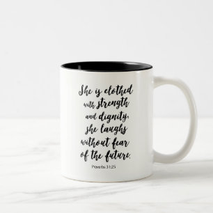Proverbs31:25mugg Två-Tonad Mugg