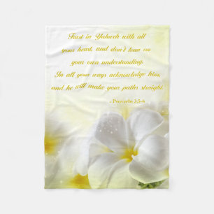 Proverbs3:5 - 6 blommigt för bibelVerse Fleecefilt