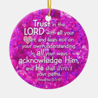 Proverbs3:5 - förtroende 6 i lorden Bibel Verse Julgransprydnad Keramik