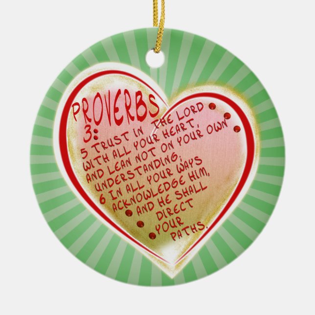 PROVERBS3:5 - FÖRTROENDE 6 I LORDEN W ALL DIN JULGRANSPRYDNAD KERAMIK (Framsidan)