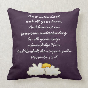 Proverbs3:5 - gåva för Verse för 6 bibel Kudde