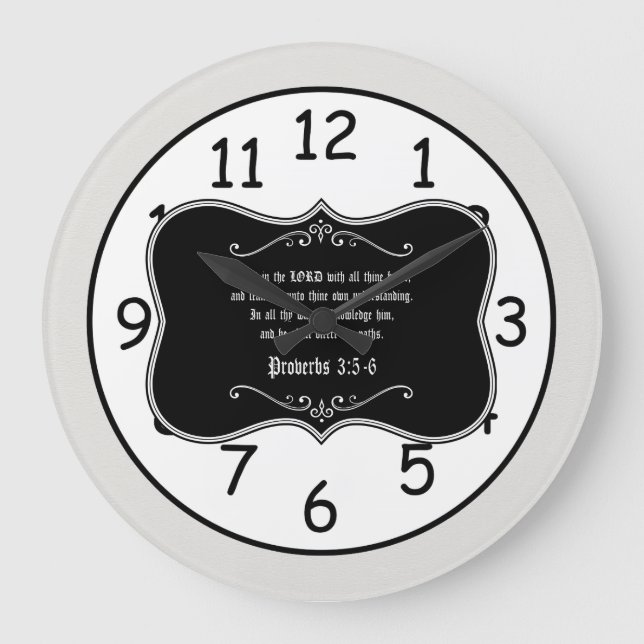 Proverbs3:5 - gåva för Verse för 6 bibel Stor Klocka (Framsida)