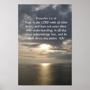 Proverbs3:5 - vittext för 6 affisch