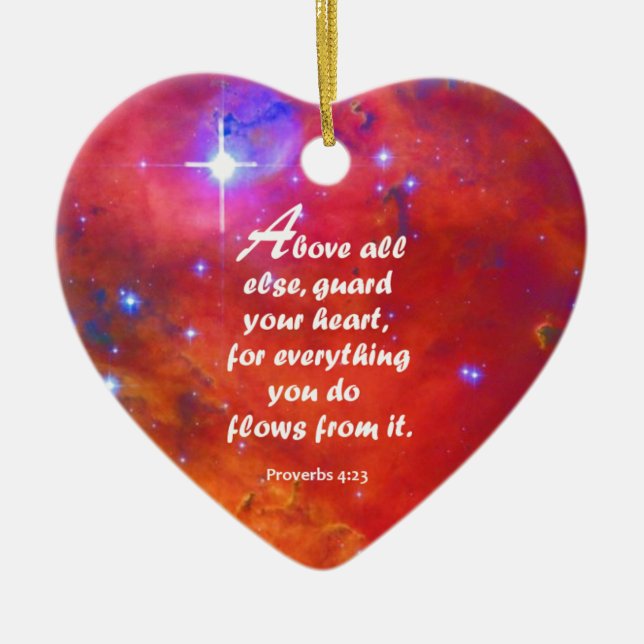 Proverbs4:23 Julgransprydnad Keramik (Framsidan)
