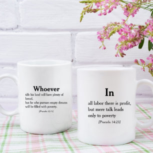 Proverbs 12:11 14:23 Bibelskriptcitat Kaffemugg
