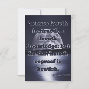 Proverbs 12:1 Bible Verse Pic Greeting Card Kort