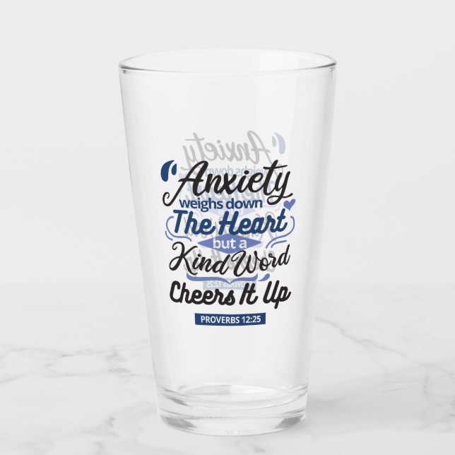 Proverbs 12:25 Bible Verse – Kind Word Art Glaskopp (Framsida)